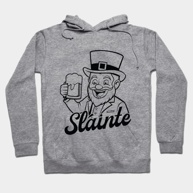 Sláinte - Leprechaun - black outline Hoodie by KnockingLouder